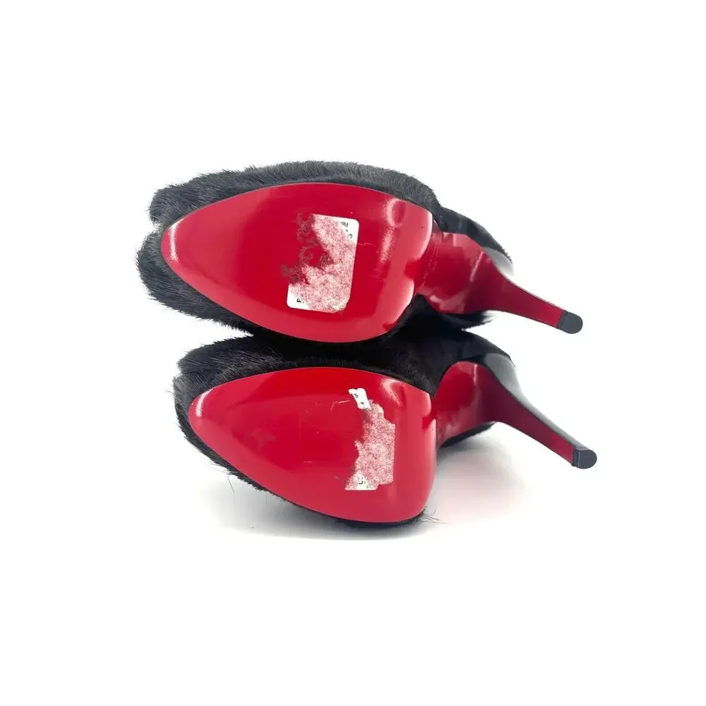 Christian Louboutin A/W 2011 Puck Booty Springbok Fur Platform Ankle Boots 36